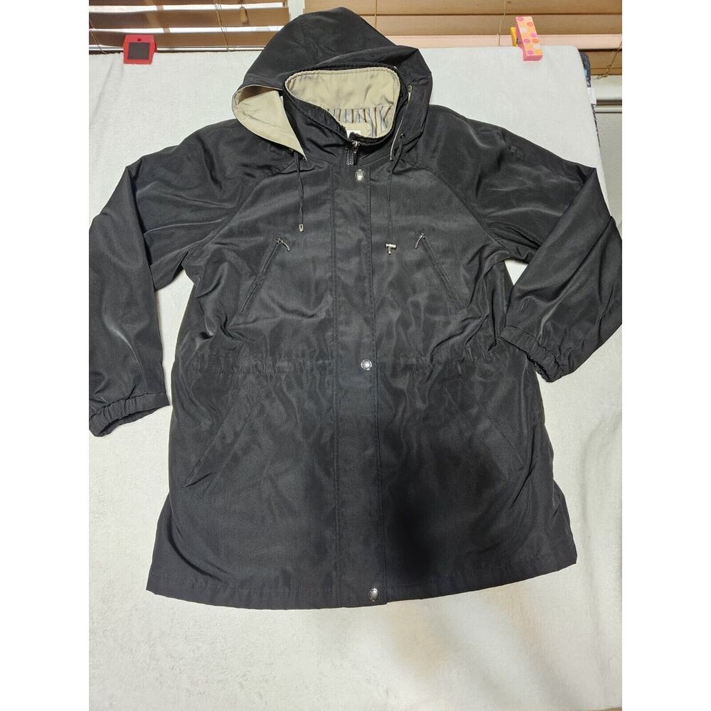 Croft & Barrow Full Zip Black Removable Hooded Jacket Size XL